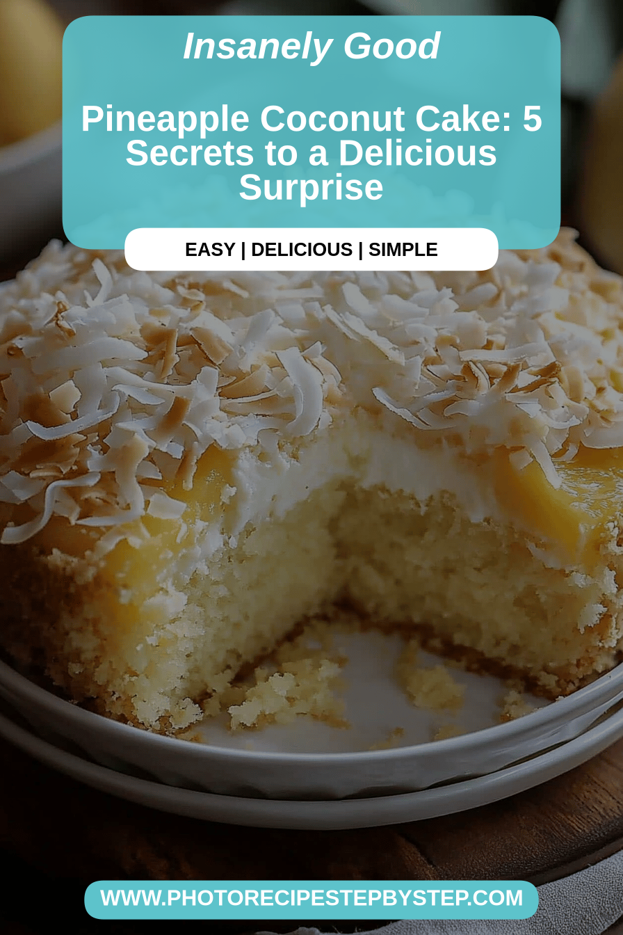 Pineapple coconut cake final dish beautifully presented and ready to serve