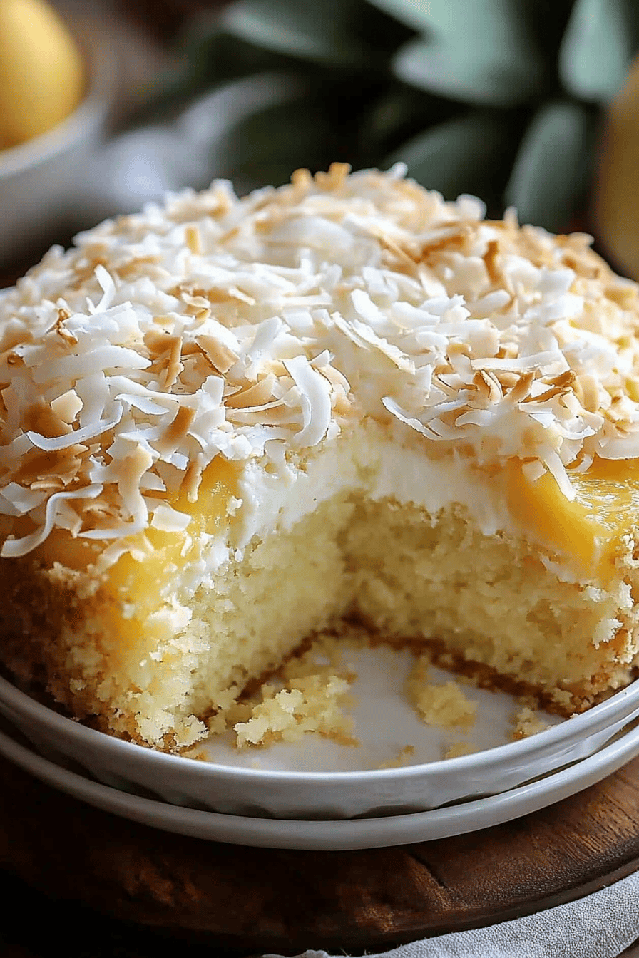 Pineapple coconut cake ingredients organized and measured on kitchen counter