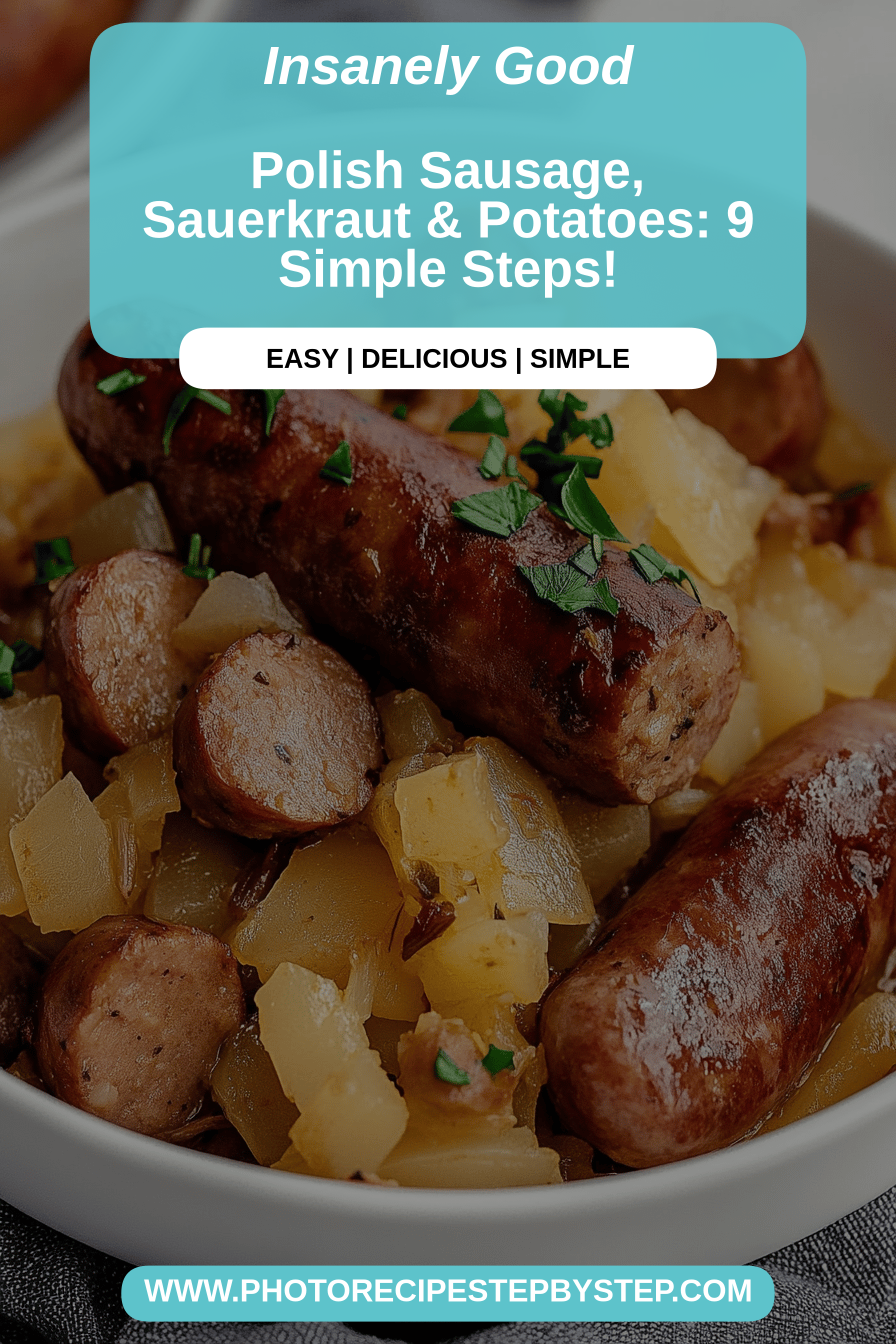 Polish sausage recipe final dish beautifully presented and ready to serve