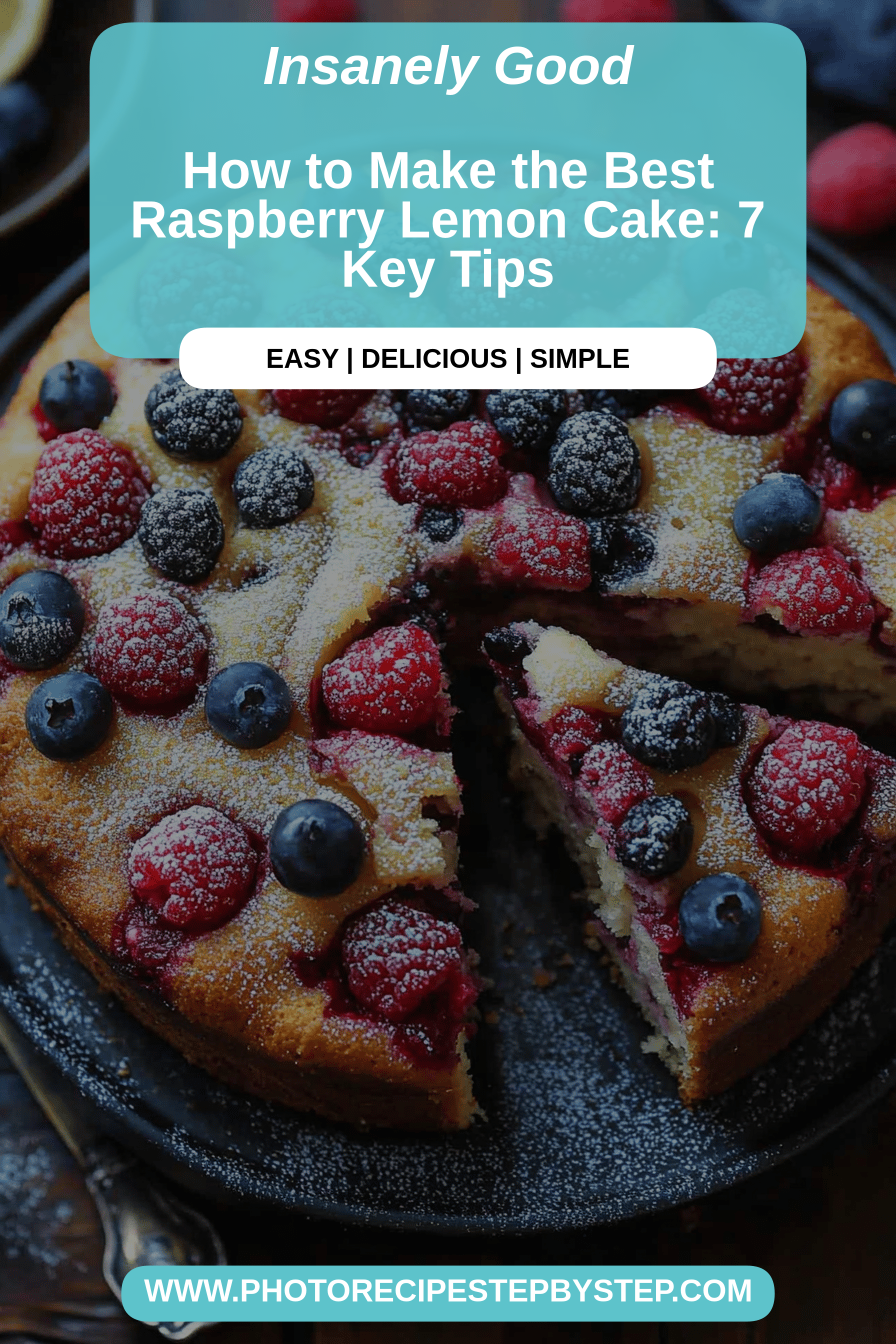 Raspberry Lemon Cake Recipe final dish beautifully presented and ready to serve