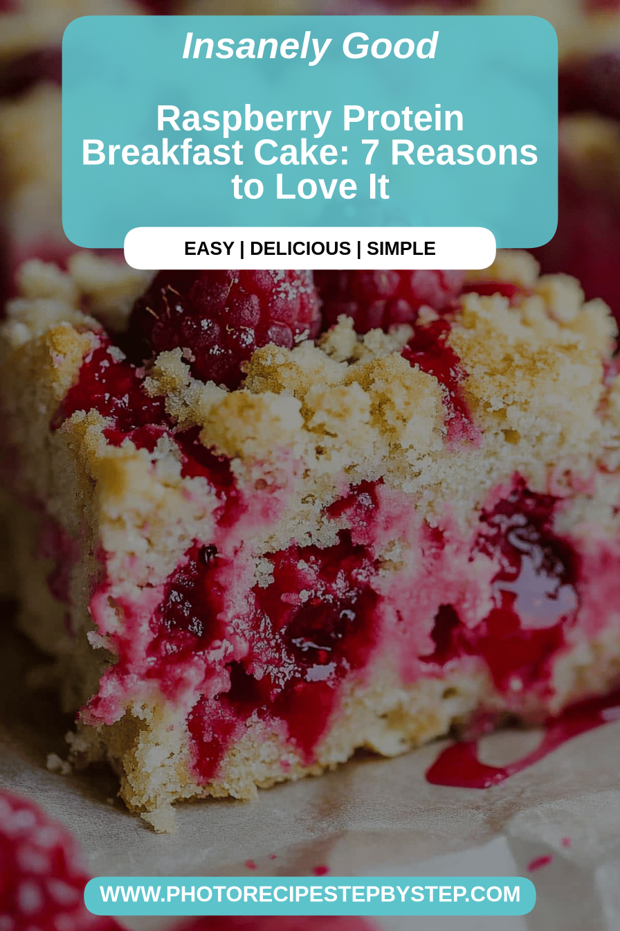 Raspberry protein cake final dish beautifully presented and ready to serve