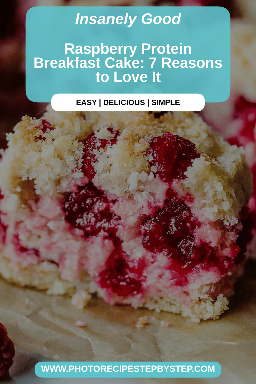 Raspberry protein cake final dish beautifully presented and ready to serve
