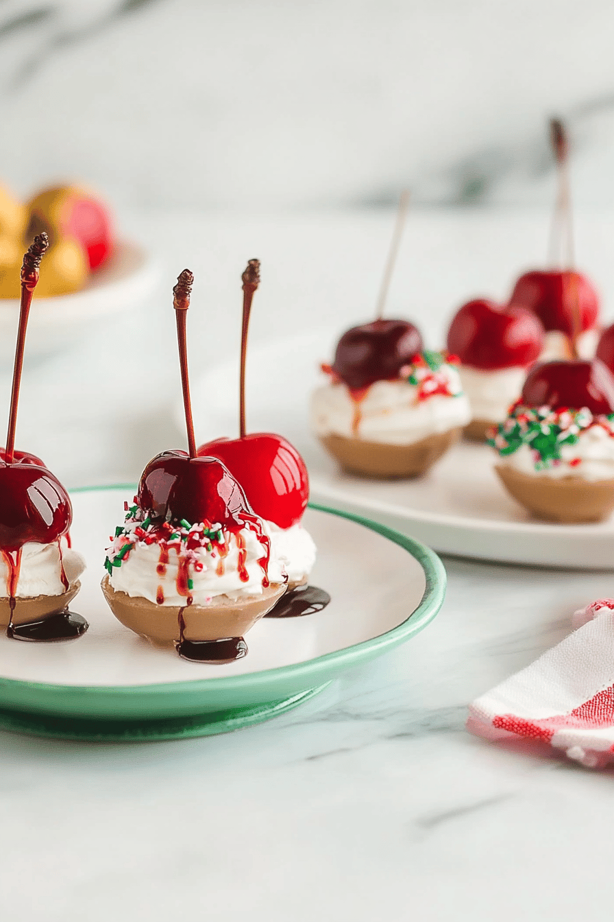 Spiked cherries slice on plate showing perfect texture and swirl pattern