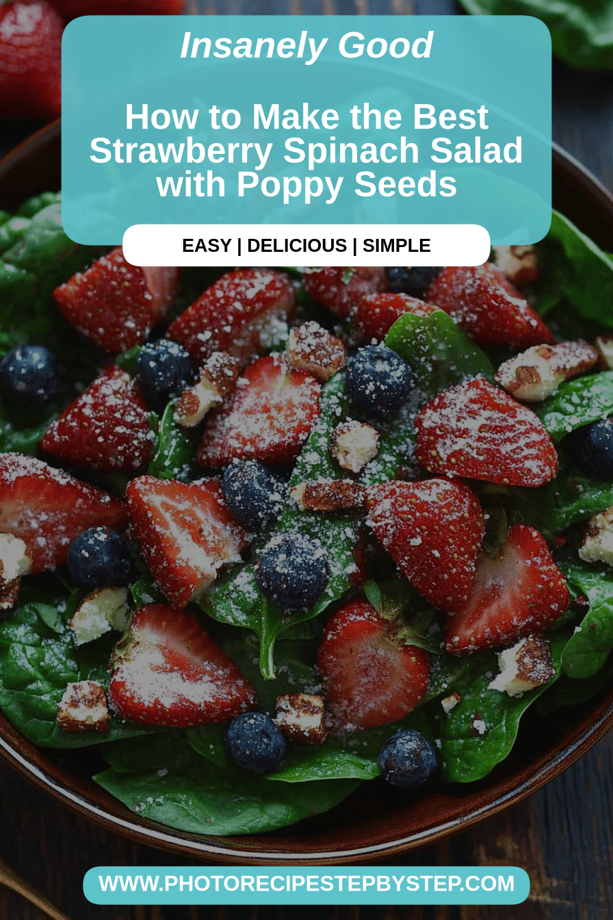Strawberry Spinach Salad final dish beautifully presented and ready to serve