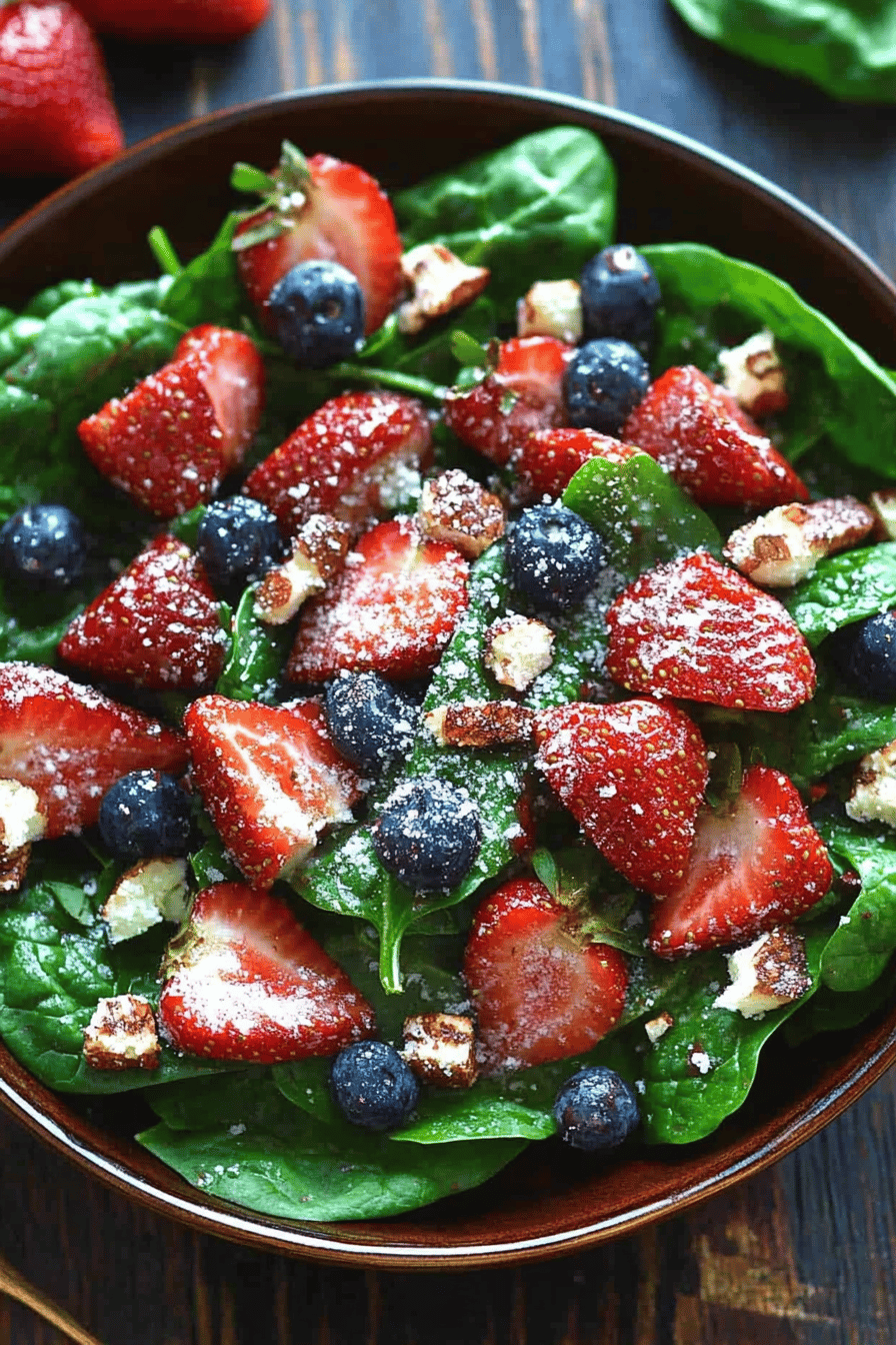Strawberry Spinach Salad ingredients organized and measured on kitchen counter