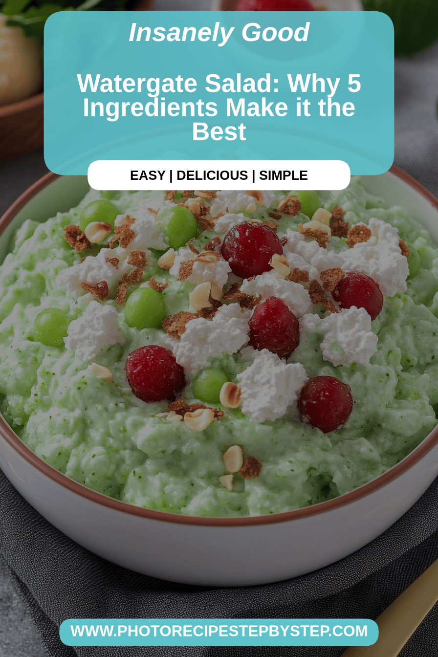 Watergate salad final dish beautifully presented and ready to serve