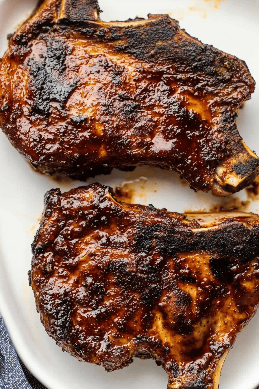 air fryer pork chops ingredients organized and measured on kitchen counter