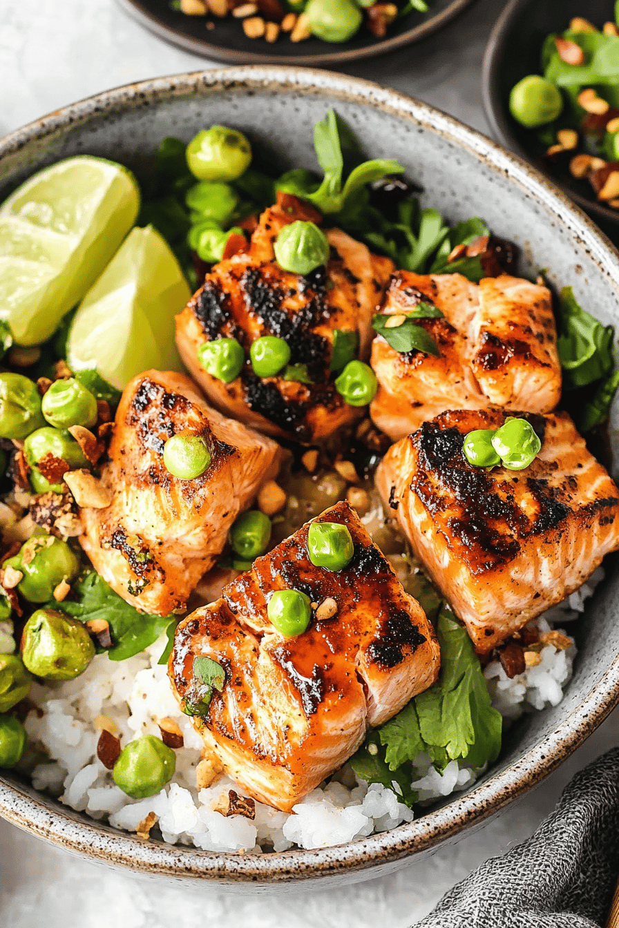 air fryer salmon ingredients organized and measured on kitchen counter