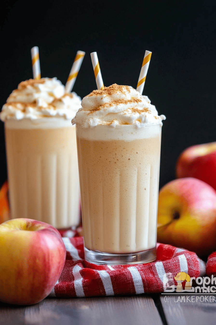 apple cider milkshake slice on plate showing perfect texture and swirl pattern