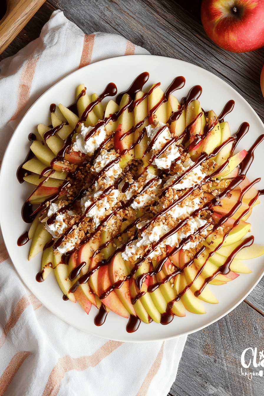 apple nachos slice on plate showing perfect texture and swirl pattern