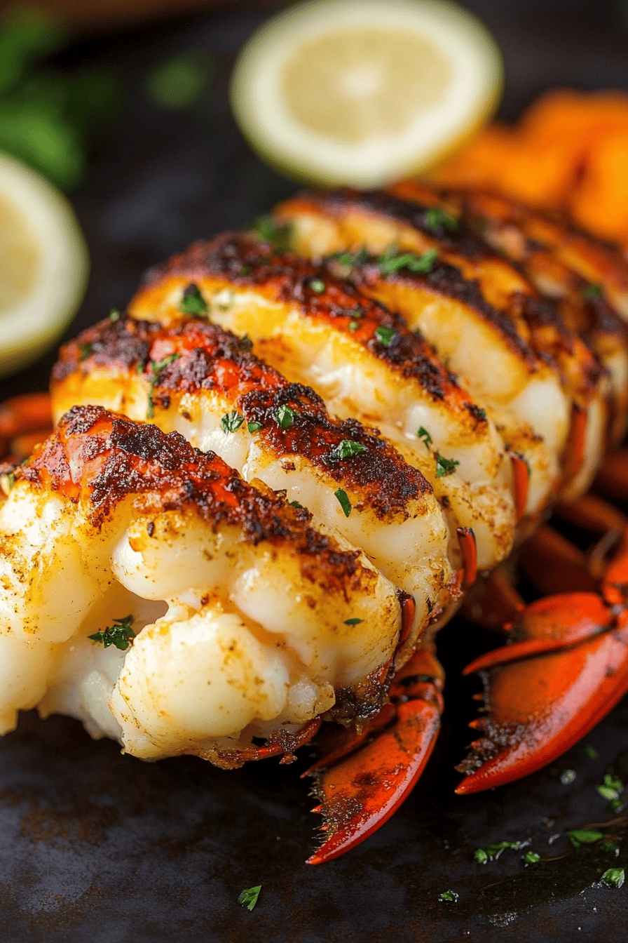 baked lobster tail ingredients organized and measured on kitchen counter