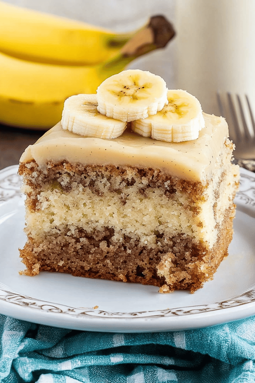 banana cake ingredients organized and measured on kitchen counter
