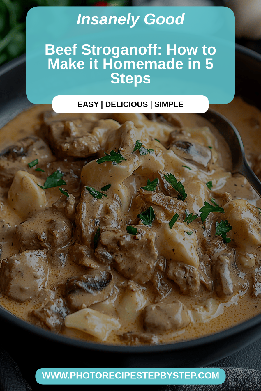 beef stroganoff final dish beautifully presented and ready to serve