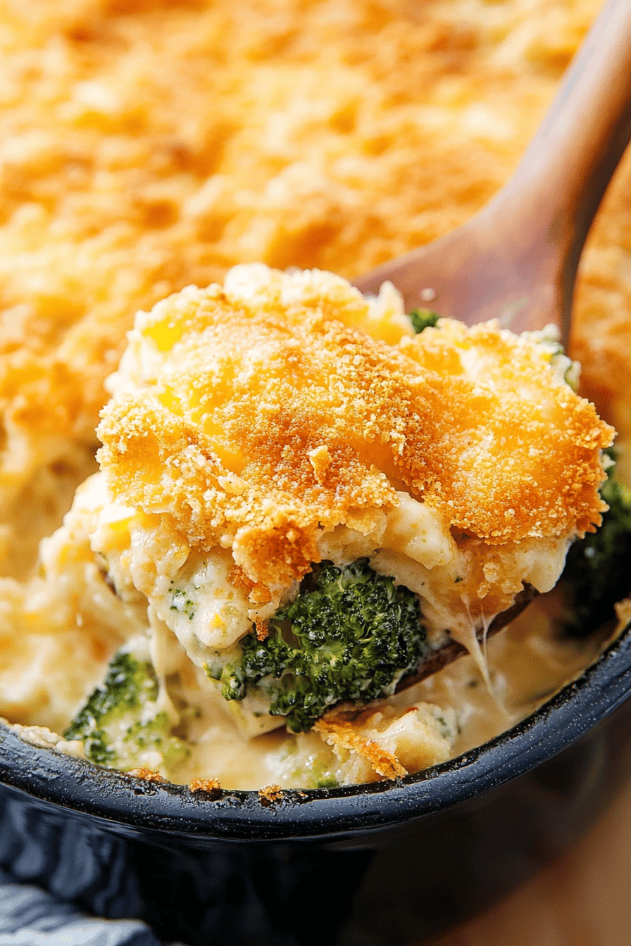 broccoli casserole slice on plate showing perfect texture and swirl pattern