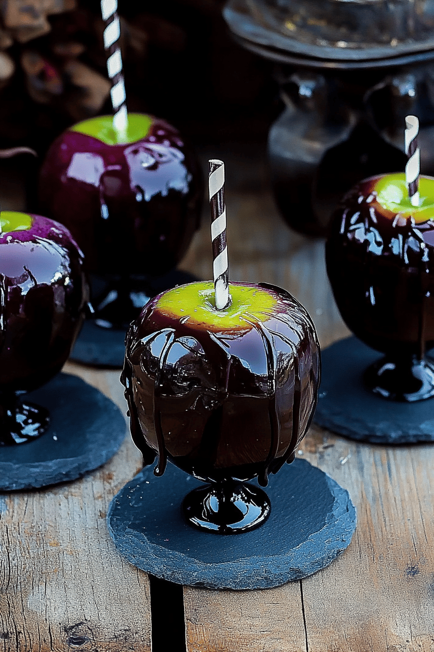 candy apples slice on plate showing perfect texture and swirl pattern