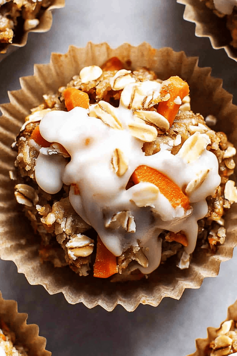 carrot cake oatmeal ingredients organized and measured on kitchen counter