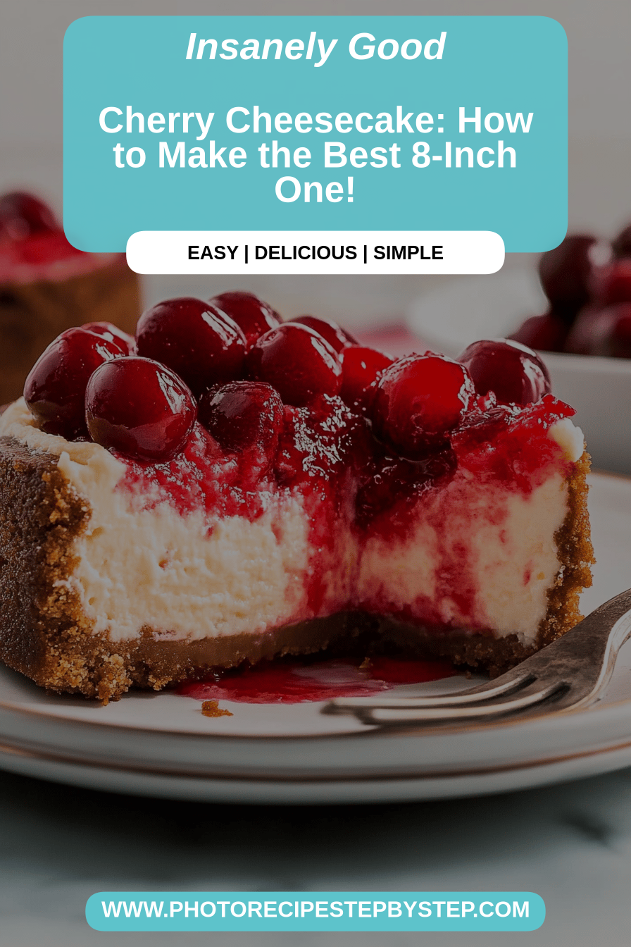 cherry cheesecake final dish beautifully presented and ready to serve