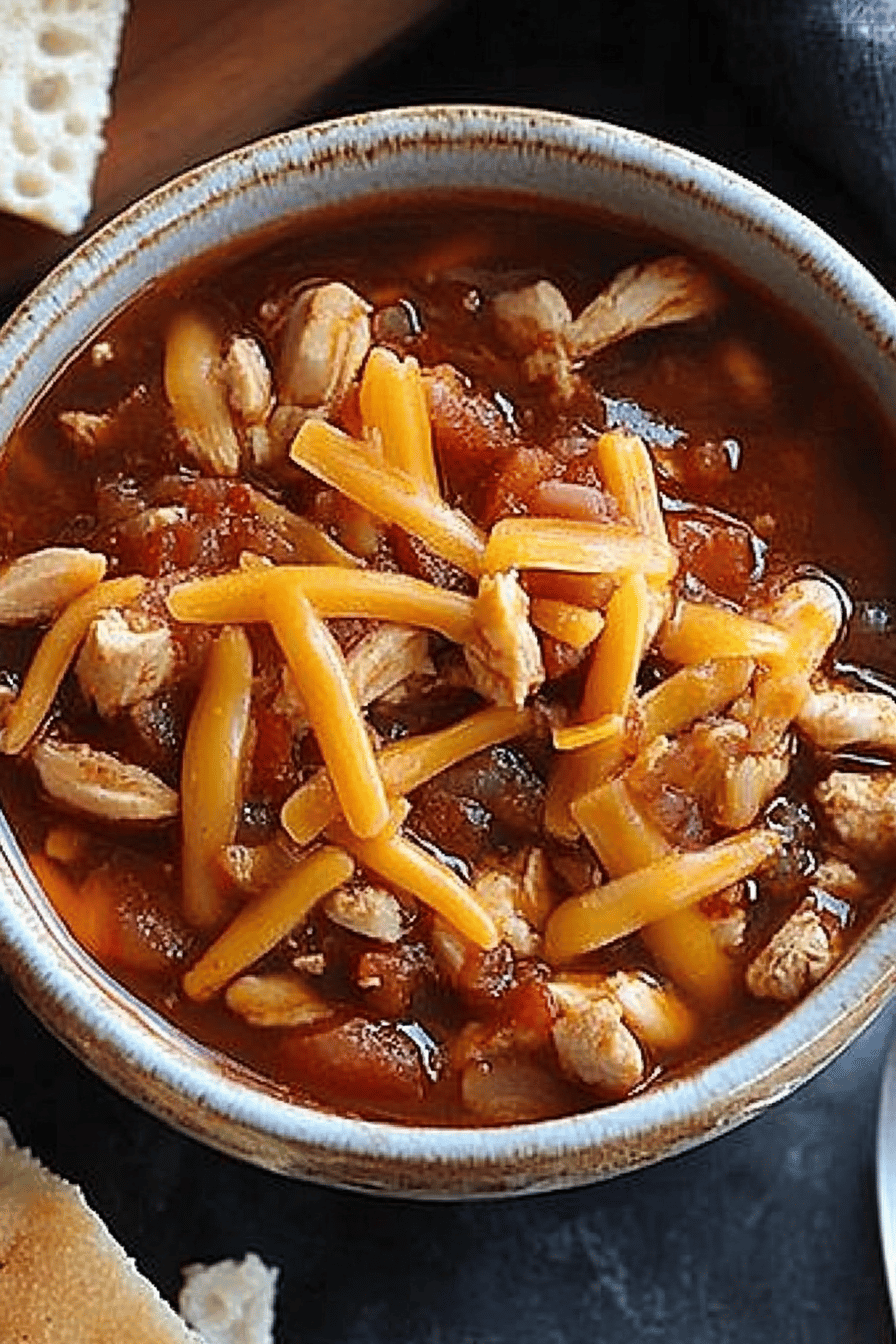 chicken chili slice on plate showing perfect texture and swirl pattern