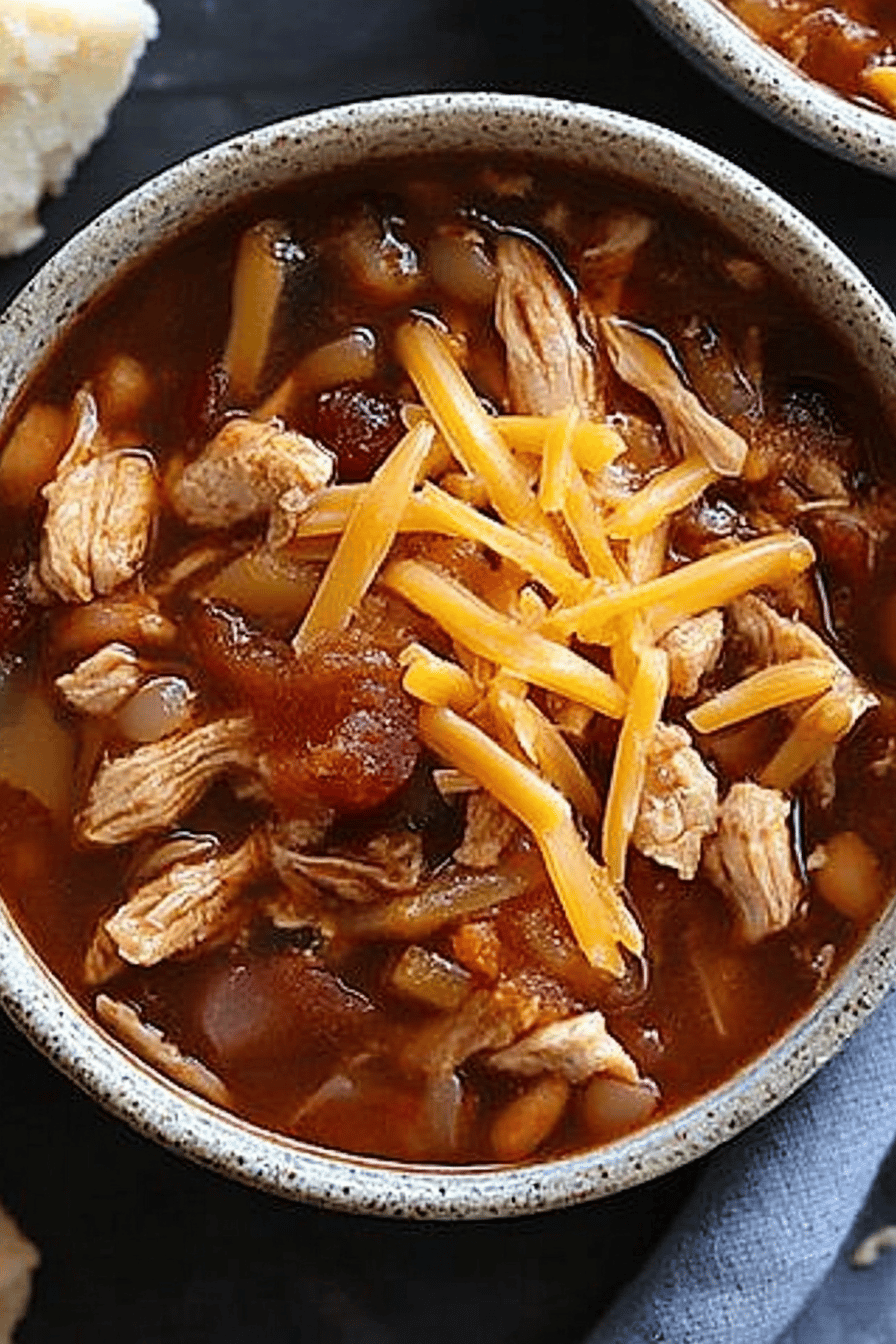 chicken chili slice on plate showing perfect texture and swirl pattern