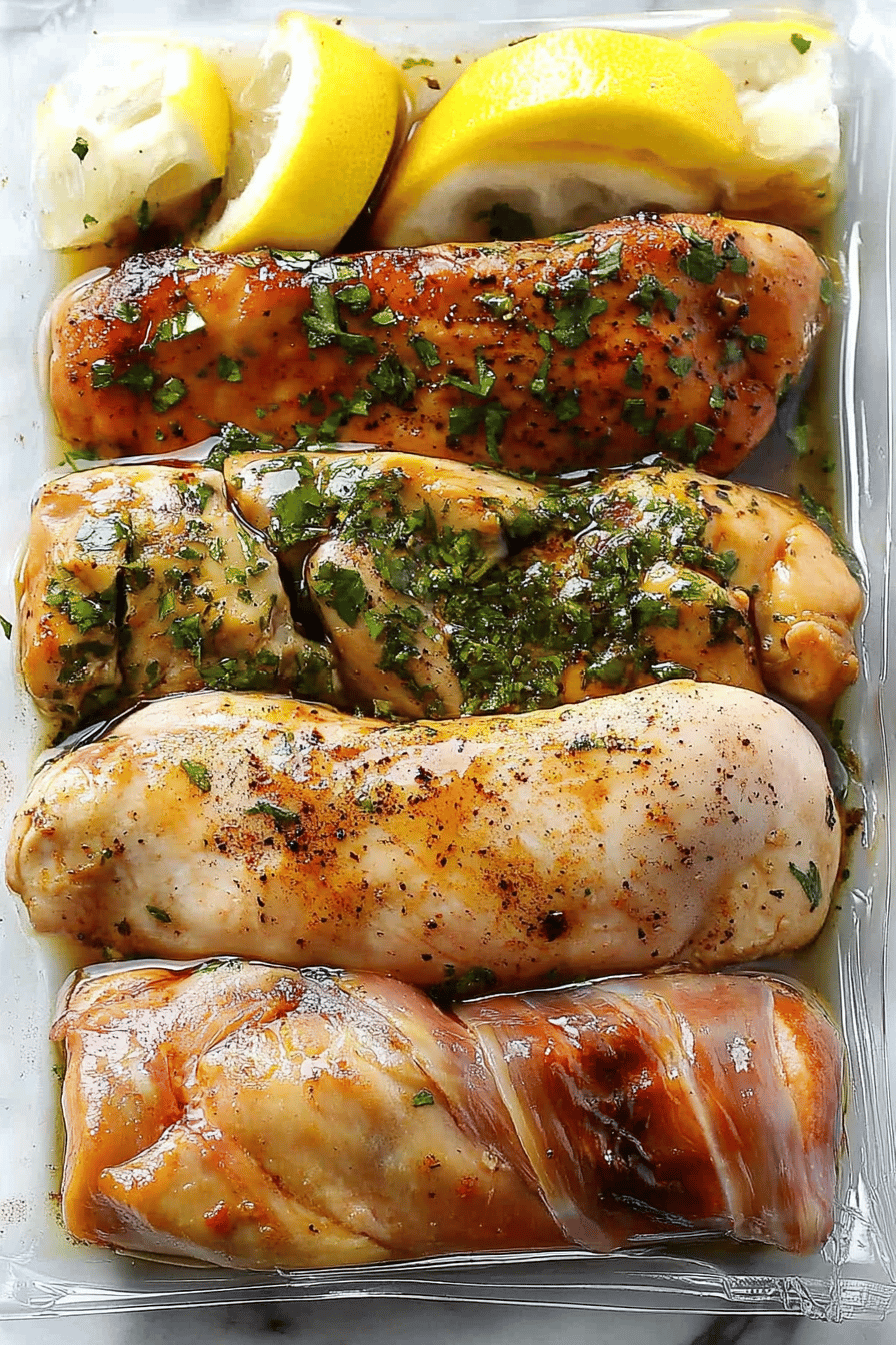 chicken marinades ingredients organized and measured on kitchen counter