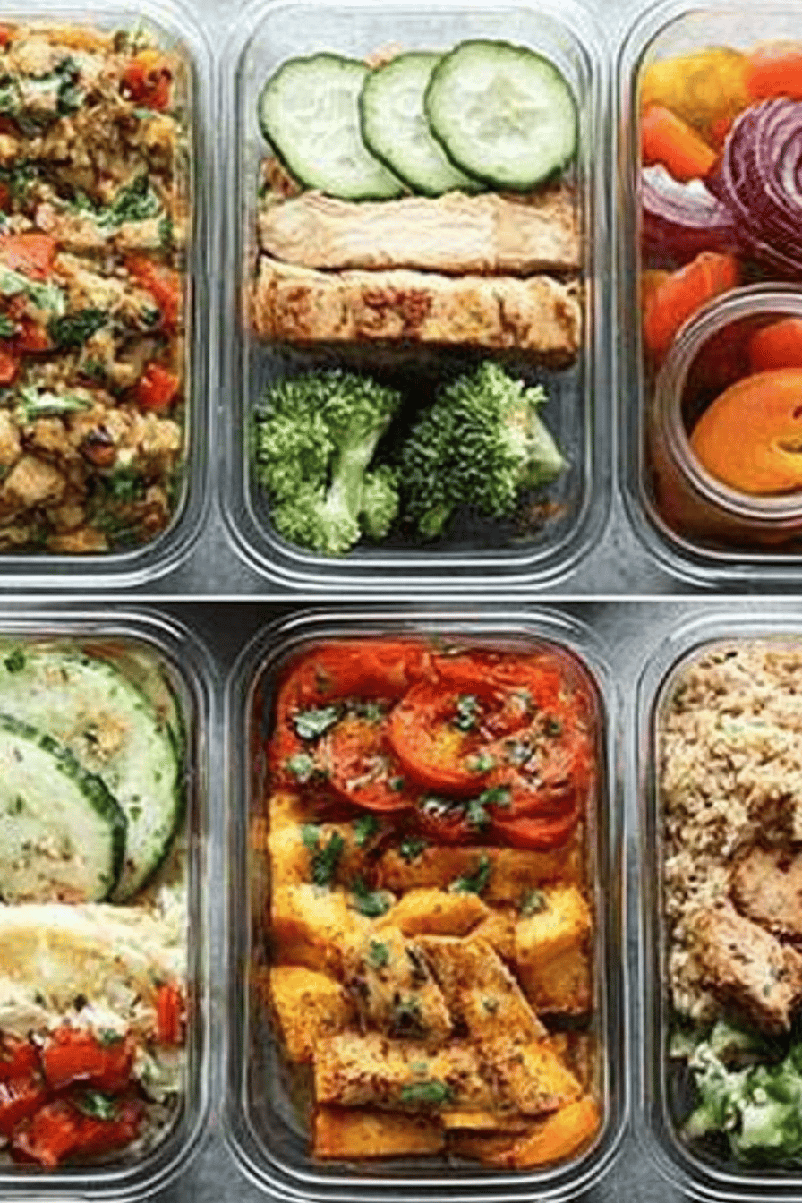 chicken meal prep ingredients organized and measured on kitchen counter