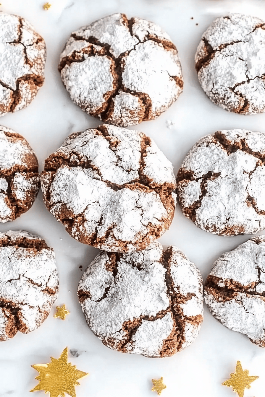 chocolate crinkle cookies ingredients organized and measured on kitchen counter