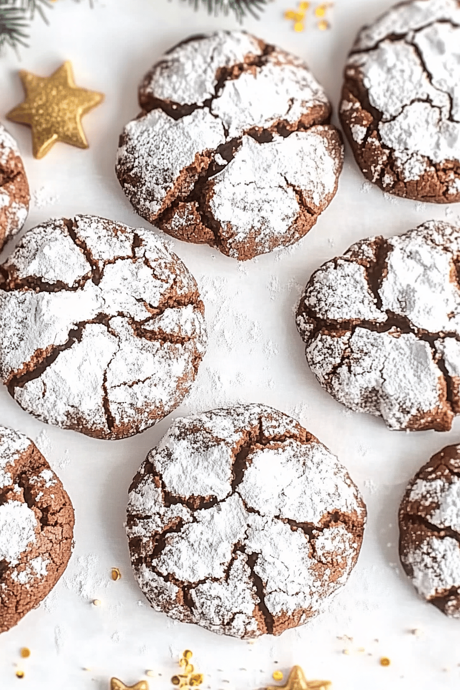 chocolate crinkle cookies ingredients organized and measured on kitchen counter