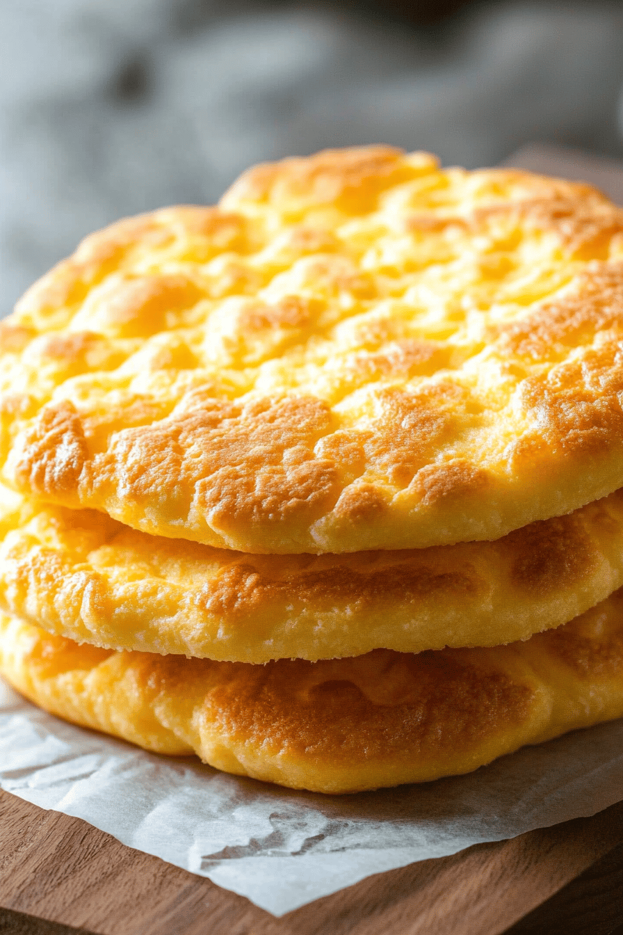 cloud bread slice on plate showing perfect texture and swirl pattern