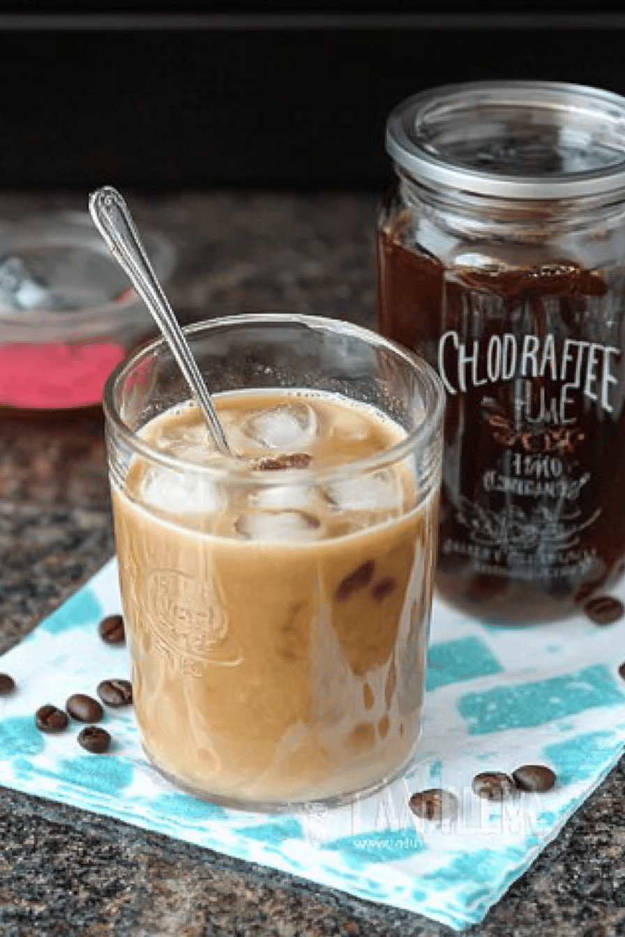 cold brew coffee ingredients organized and measured on kitchen counter