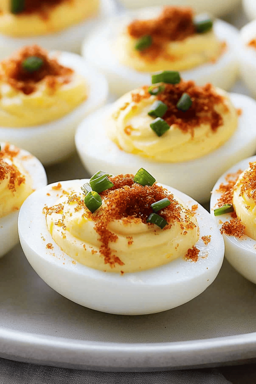 deviled eggs ingredients organized and measured on kitchen counter