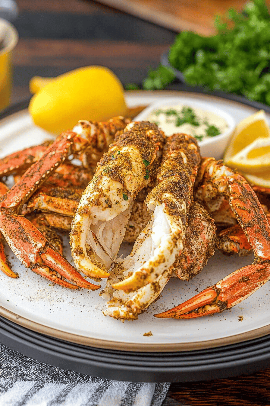 dungeness crab legs ingredients organized and measured on kitchen counter