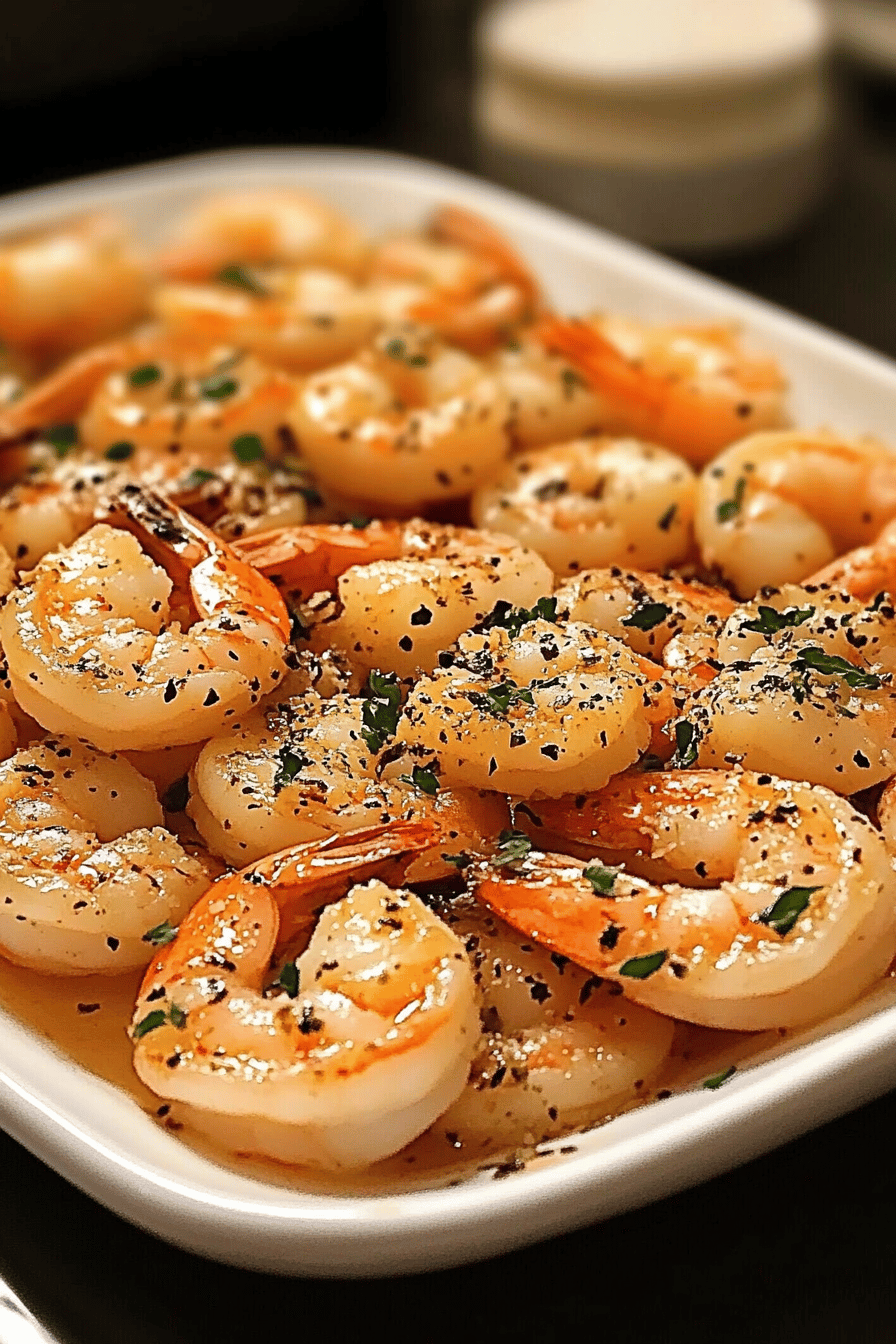 garlic parmesan shrimp ingredients organized and measured on kitchen counter