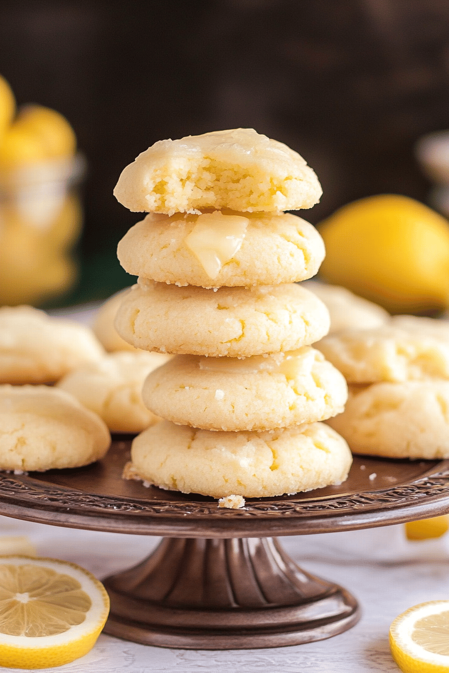 lemon drop cookies ingredients organized and measured on kitchen counter