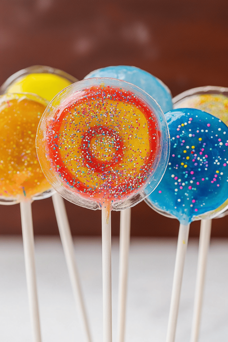 lollipops slice on plate showing perfect texture and swirl pattern