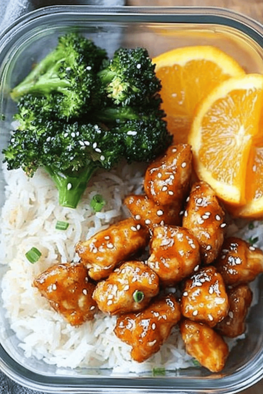 orange sesame chicken slice on plate showing perfect texture and swirl pattern