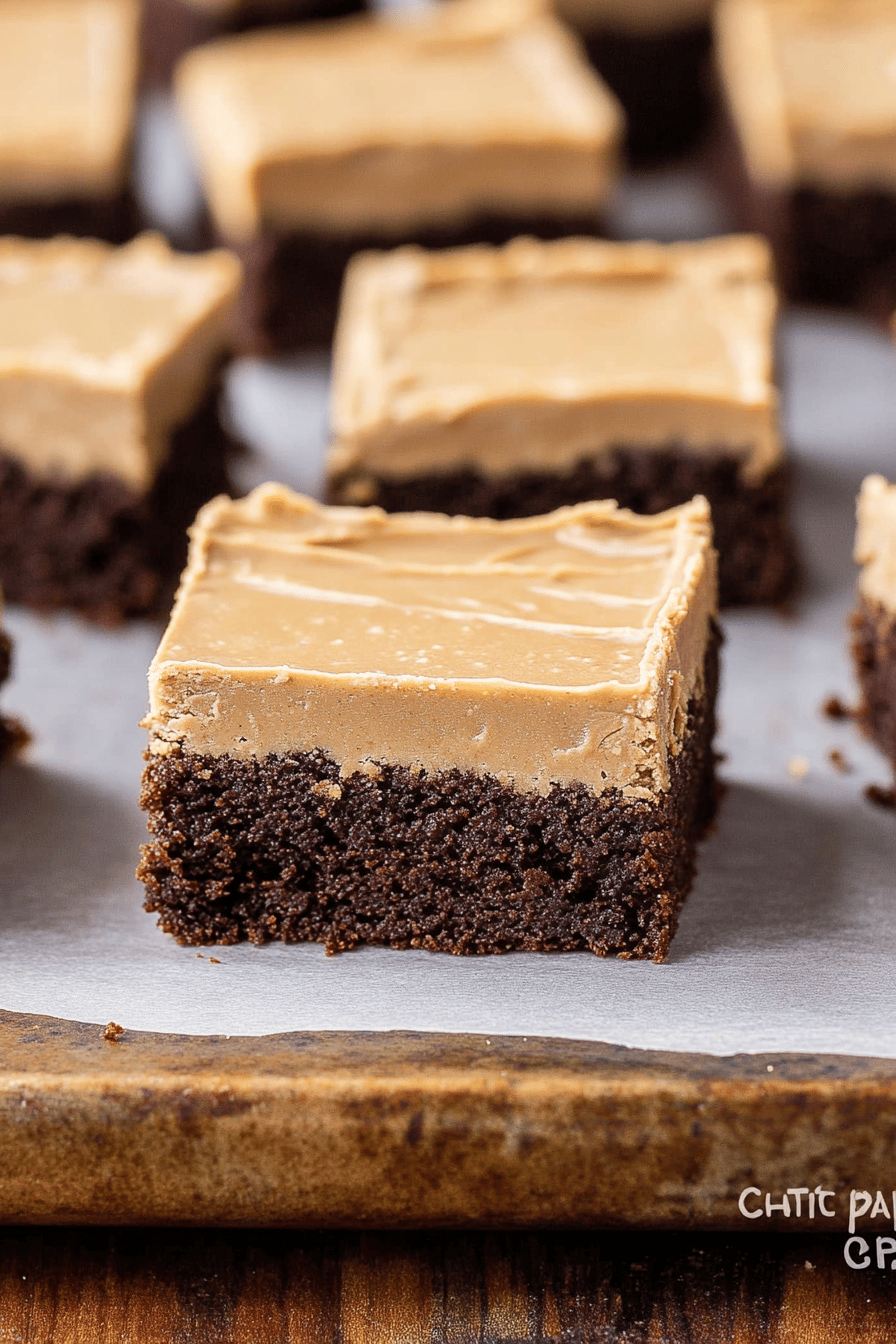 peanut butter brownies slice on plate showing perfect texture and swirl pattern