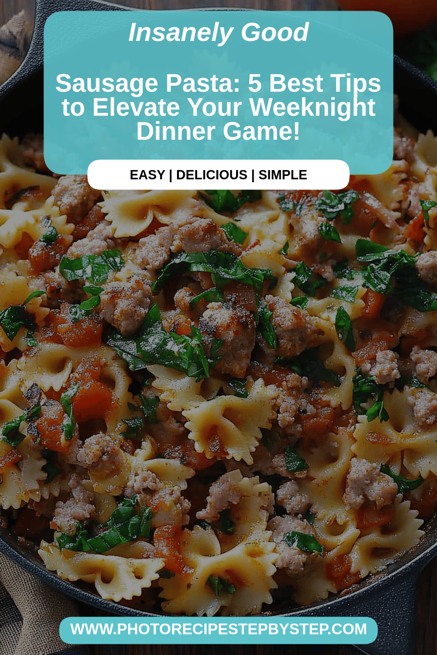 sausage pasta tips final dish beautifully presented and ready to serve