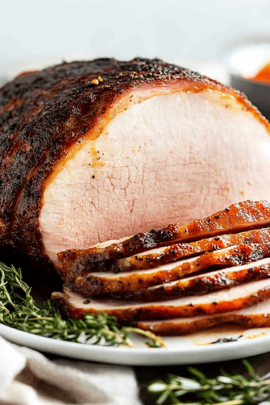 smoked ham recipe ingredients organized and measured on kitchen counter