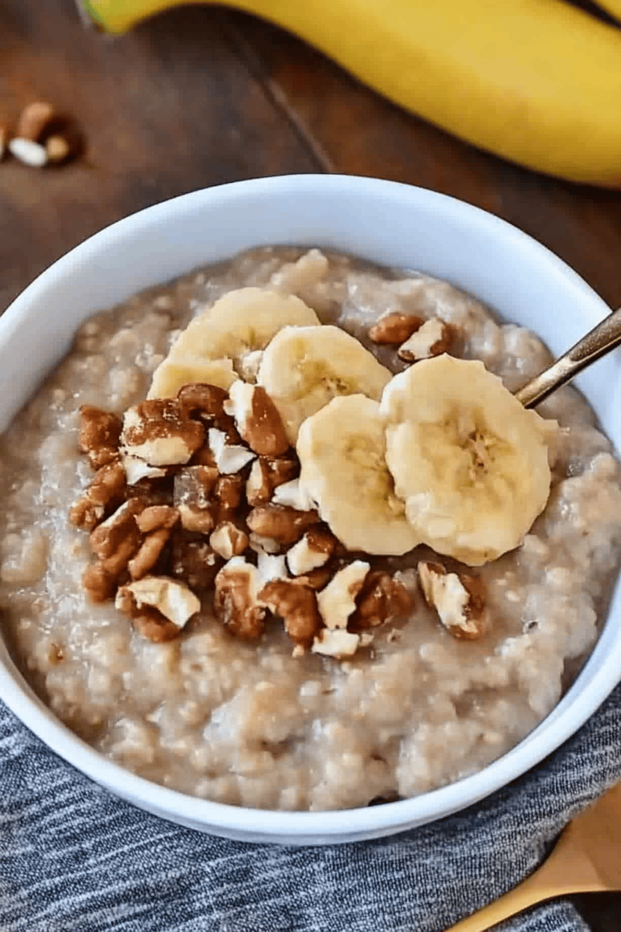 steel cut oatmeal slice on plate showing perfect texture and swirl pattern