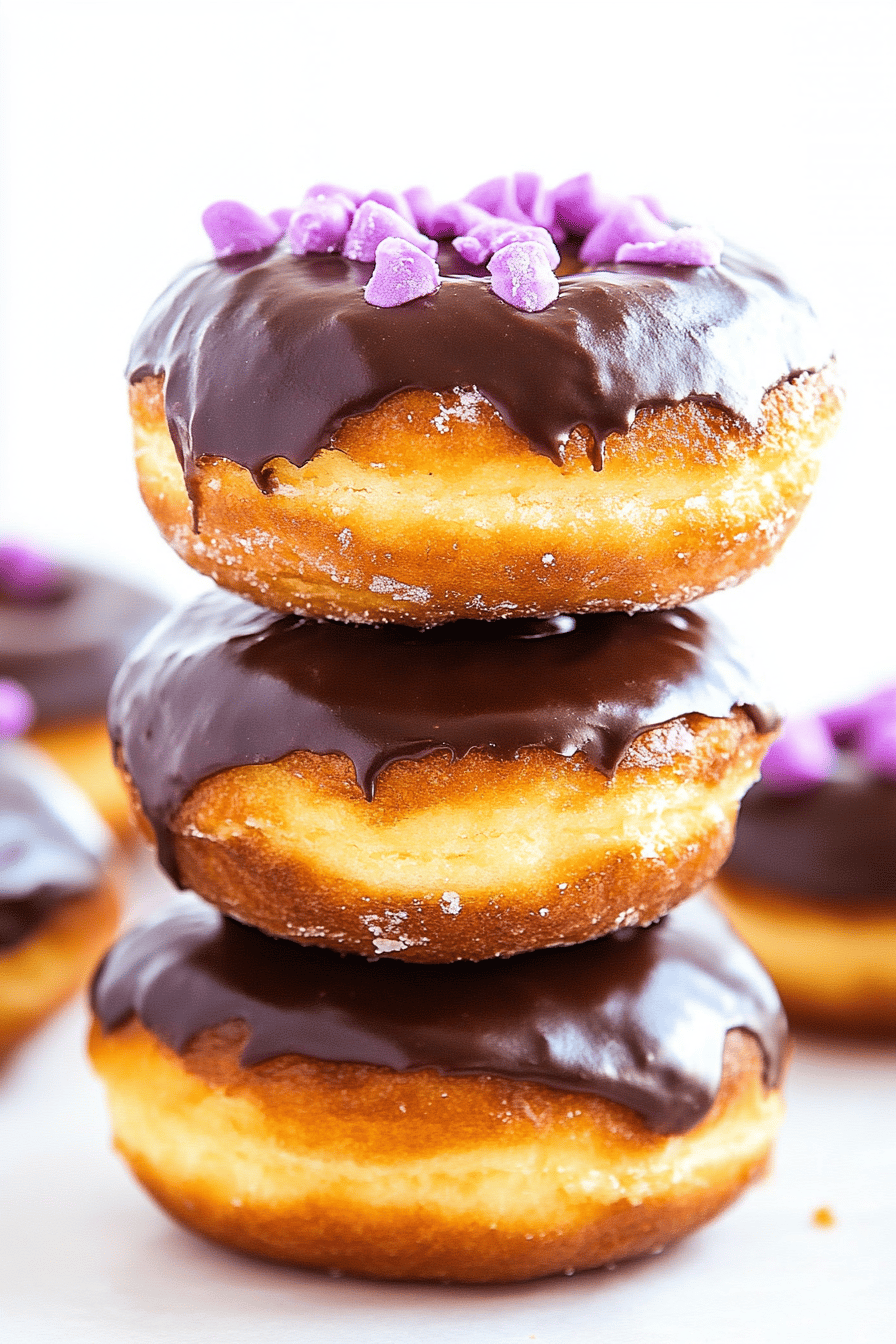 Boston Cream Donuts slice on plate showing perfect texture and swirl pattern