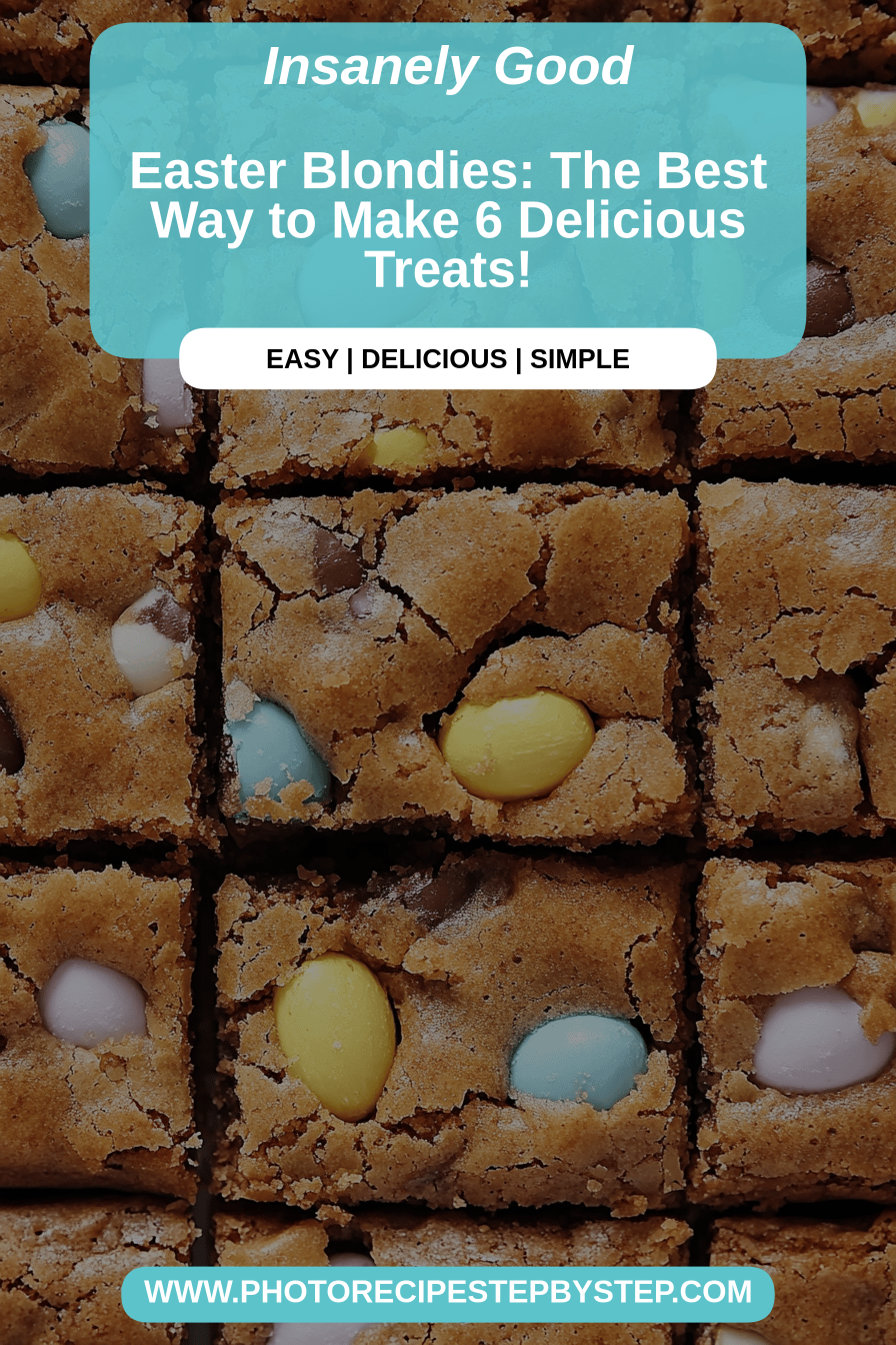 Easter Blondies final dish beautifully presented and ready to serve