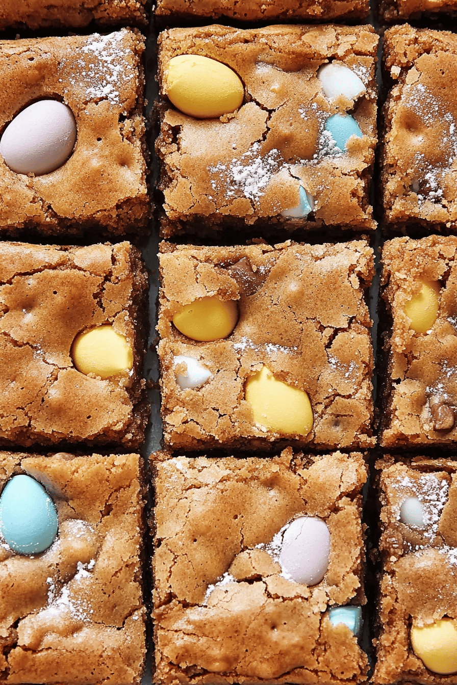 Easter Blondies slice on plate showing perfect texture and swirl pattern