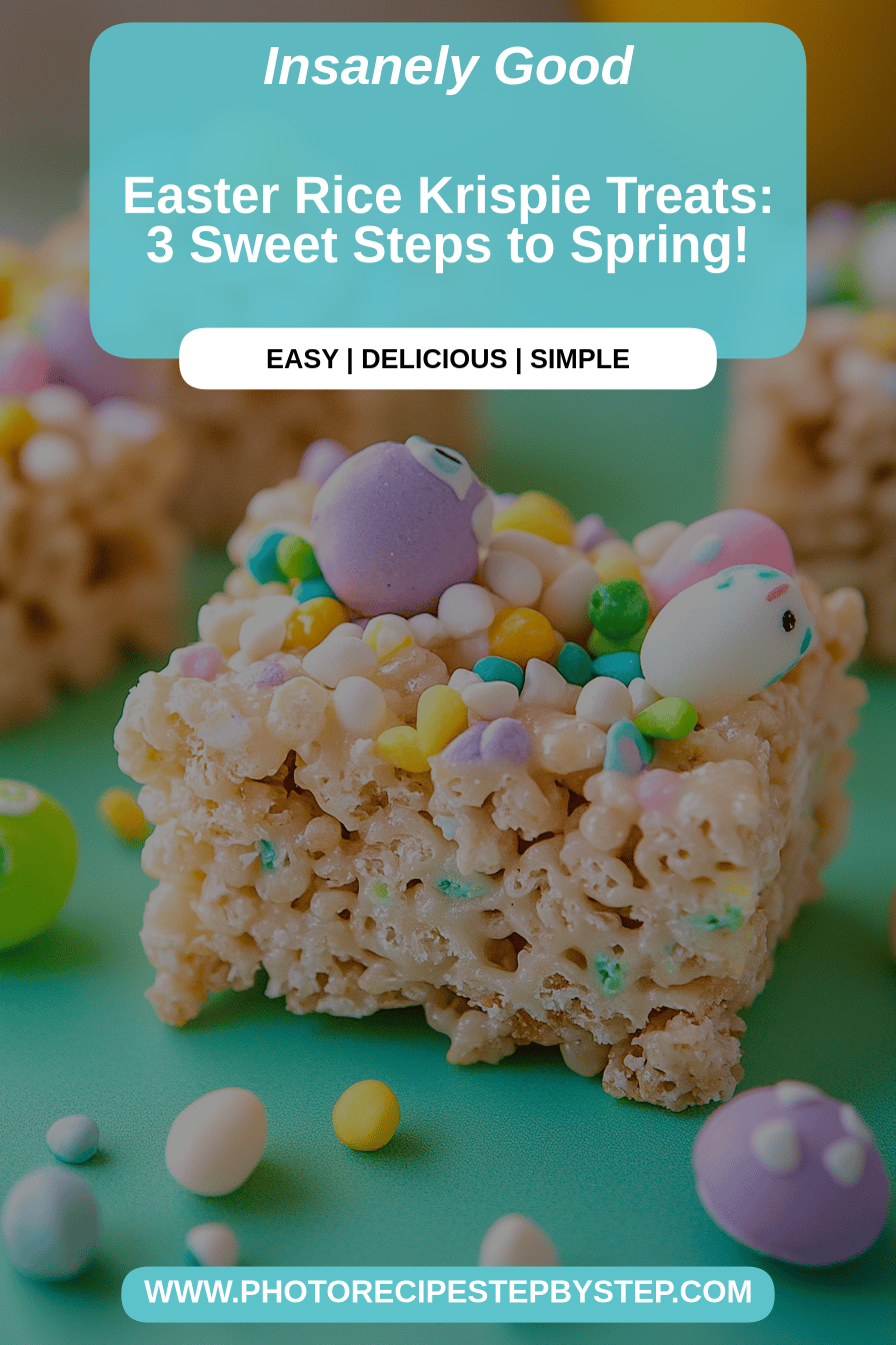 Easter Rice Krispie Treats final dish beautifully presented and ready to serve