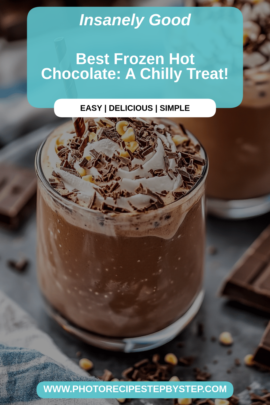 Frozen hot chocolate final dish beautifully presented and ready to serve