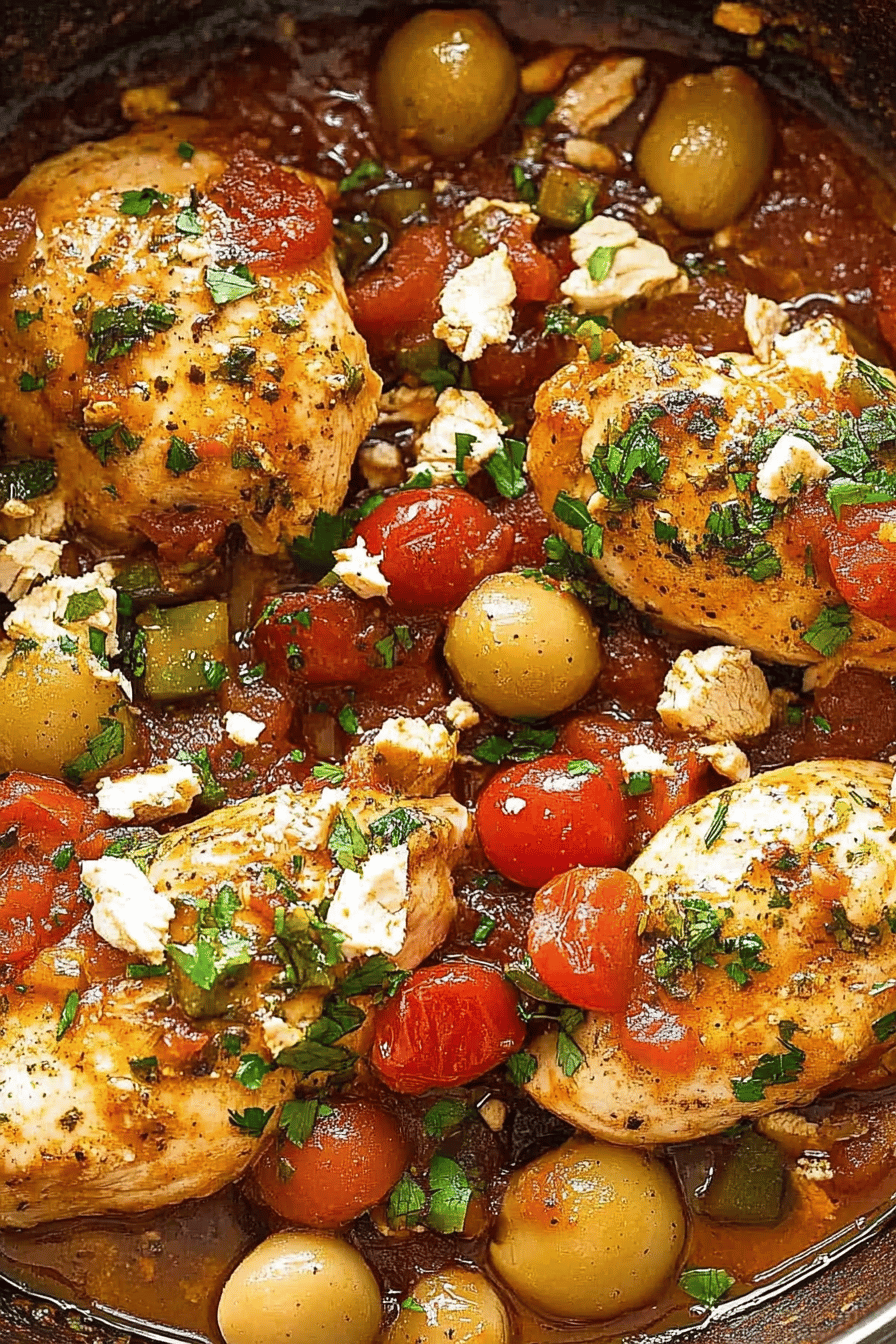Mediterranean Chicken ingredients organized and measured on kitchen counter