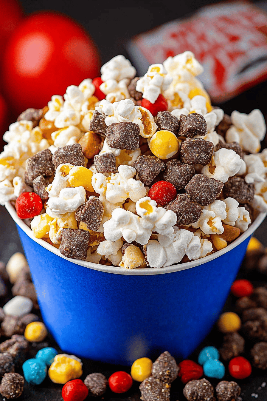 Movie night snacks ingredients organized and measured on kitchen counter