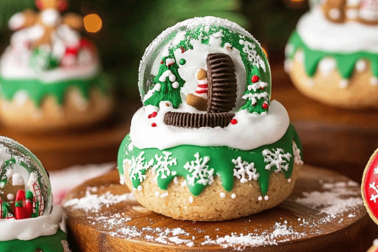 Oreo snow globe cookies