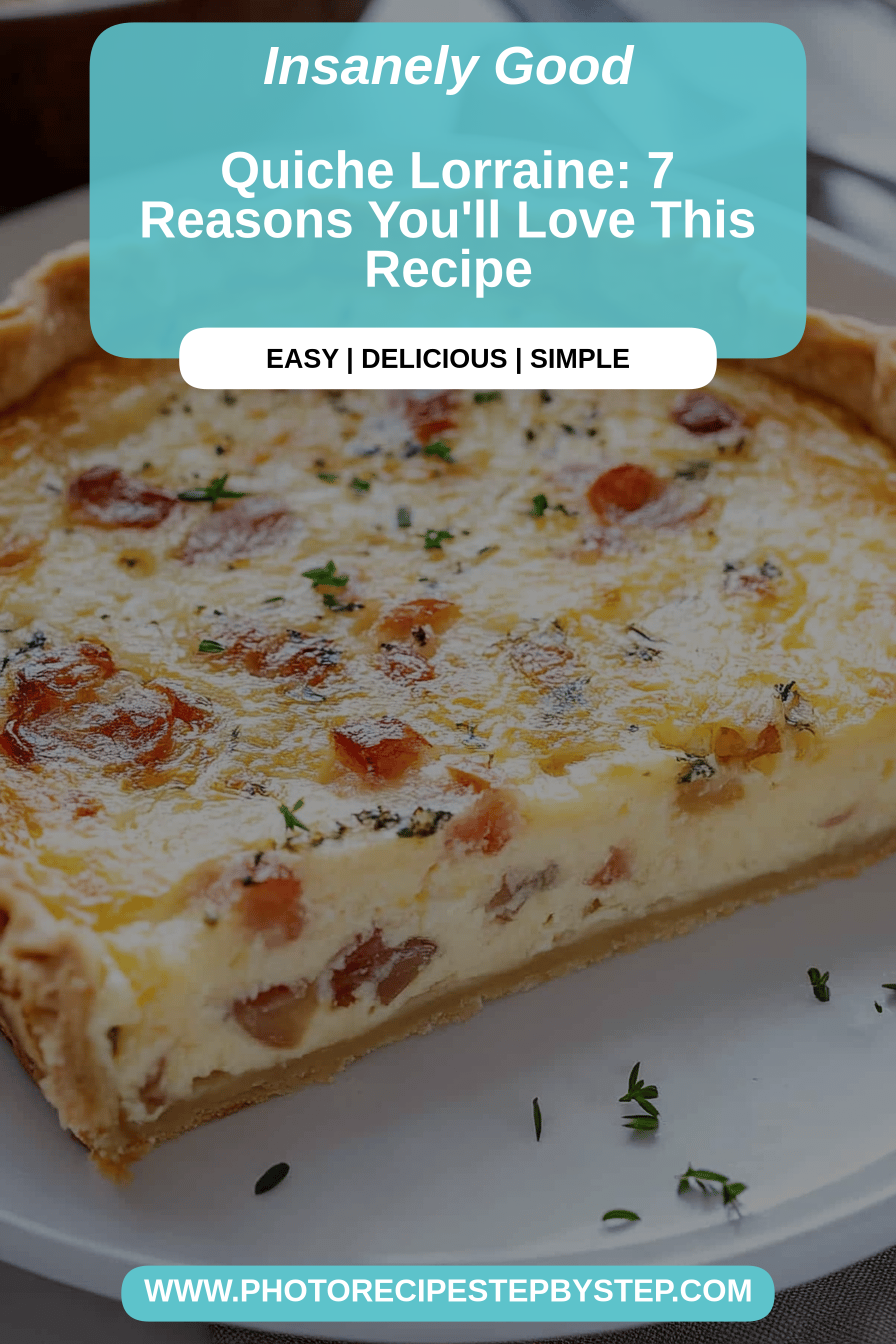 Quiche Lorraine final dish beautifully presented and ready to serve