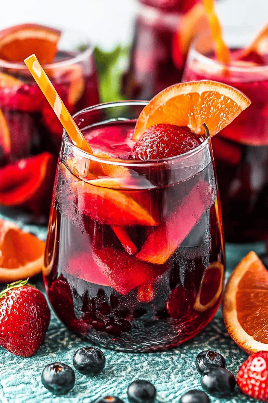 Sangria recipe slice on plate showing perfect texture and swirl pattern