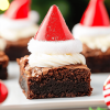 Santa hat brownies